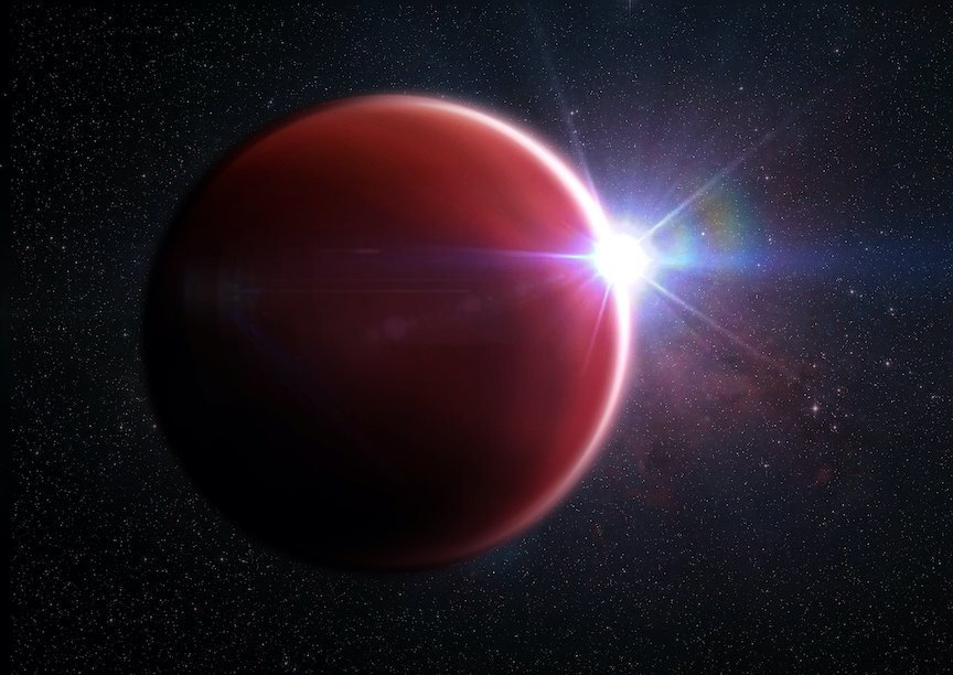 Wizja artystyczna gorącego Jowisza WASP-62b.