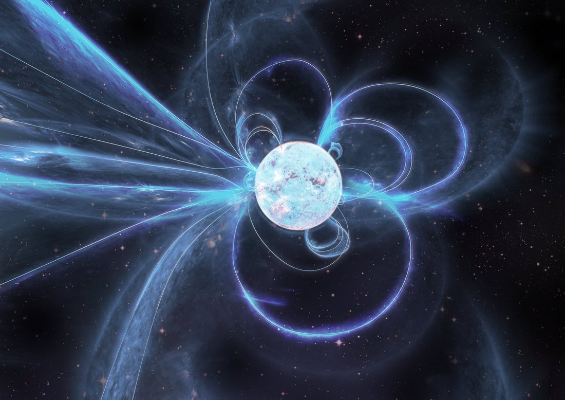Wizja artystyczna aktywnego magnetara Swift J1818.0-1607.
