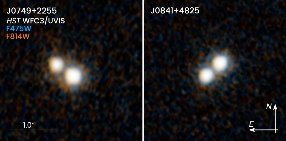 Kwazary podwójne J0749+2255 i J0841+4825.