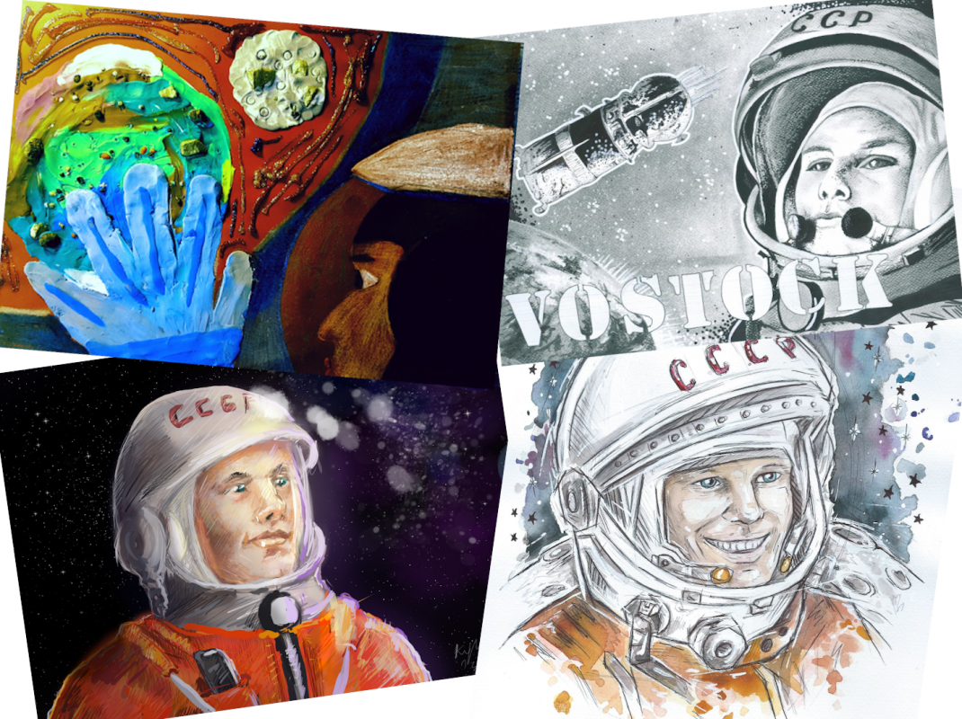 Konkurs plastyczny “Jurij Gagarin - pierwszy człowiek w kosmosie.” Źródło: WroSpace