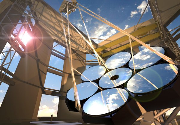 Wizualizacja Gigantycznego Teleskopu Magellana, który stanie w Chile. Źródło: Strona www Giant Magellan Telescope 