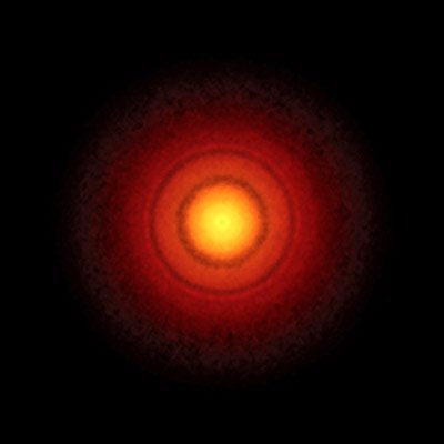 Zdjęcie dysku protoplanetarnego wokół pobliskiej gwiazdy TW Hydrae wykonane przy użyciu ALMA.