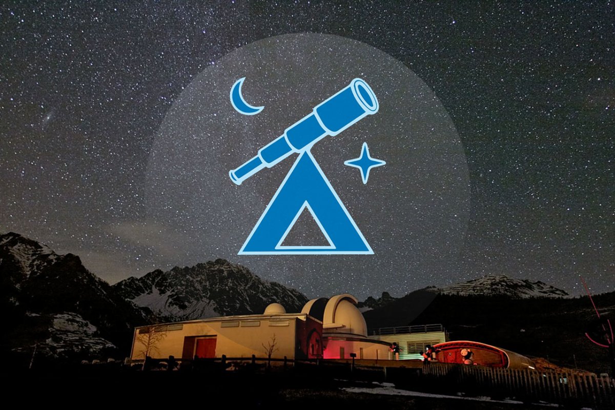 W tle widać piękne nocne niebo nad Obserwatorium Astronomicznym Aosta Valley w Saint-Barthelemy we Włoszech. To tam odbędzie się międzynarodowy obóz astronomiczny dla młodzieży ESO Astronomy Camp 2013. Źródło zdjęcia: ESO/P. Calcidese–Fondazione C. Fillietroz, ONLUS.