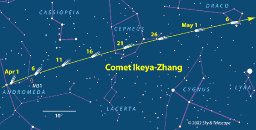 Ikeya-Zhang (C/2002 C1) – mapka