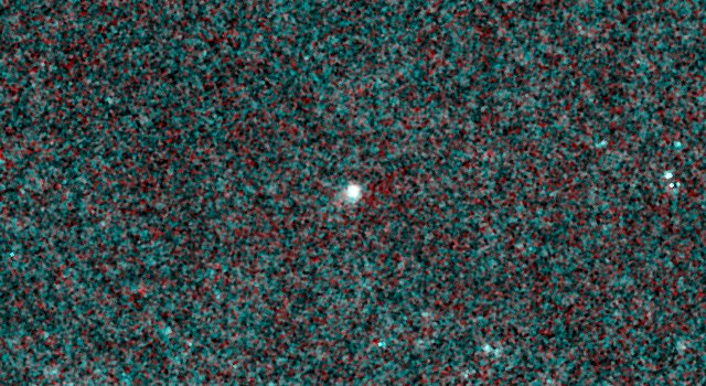 Na zdjęciu: Jądro komety C/2013 A1 Siding Spring sfotografowane w podczerwieni przez teleskop misji NEOWISE dnia 16 stycznia br. (NASA/JPL-Caltech)