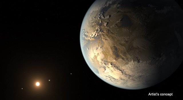 Wizja artystyczna planety Kepler-186f. Źródło: NASA Ames/SETI Institute/JPL-Caltech
