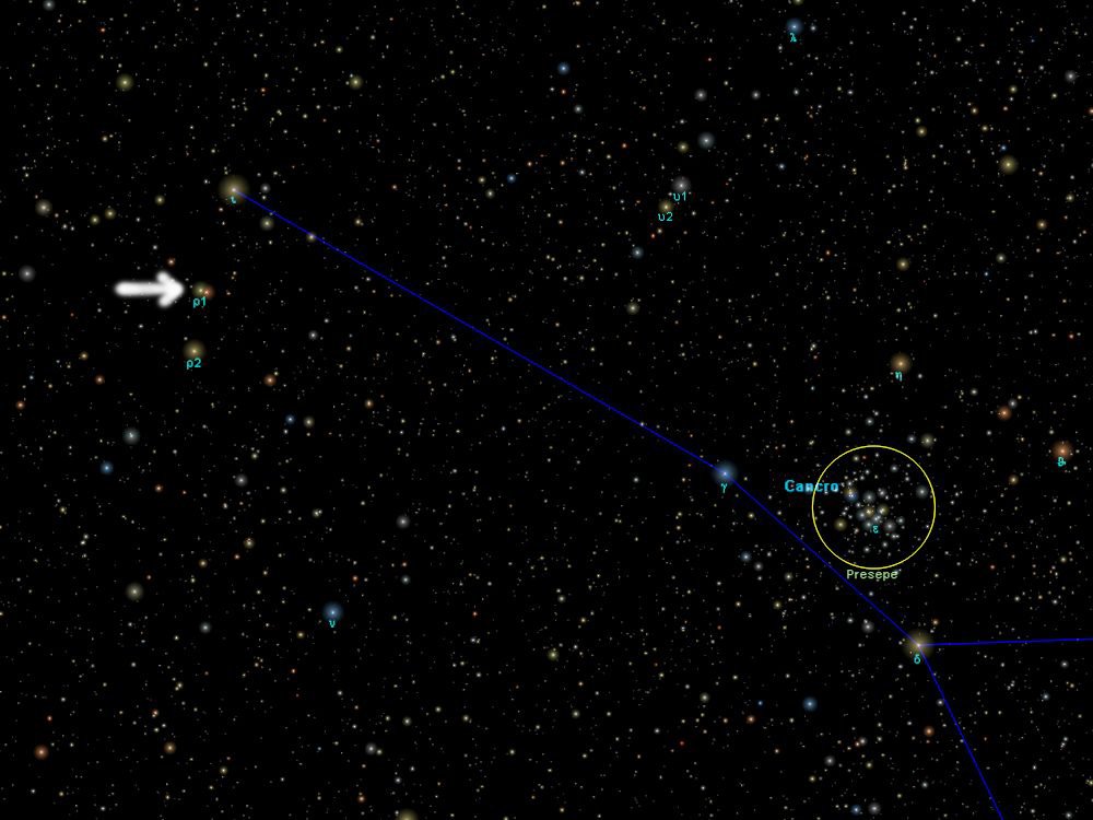 55 Cancri - położenie w gwiazdozbiorze. Źródło: Wikipedia