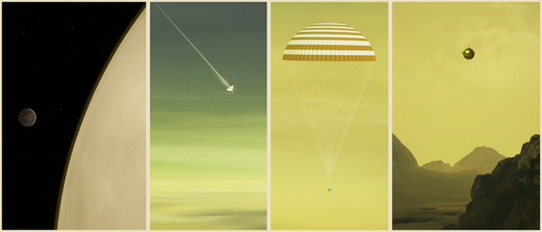 Po wejściu w atmosferę Wenus DAVINCI+ początkowo użyje spadochronu, aby w niej spowolnić, a następnie odrzuci go i swobodnie opadnie ku jej powierzchni.