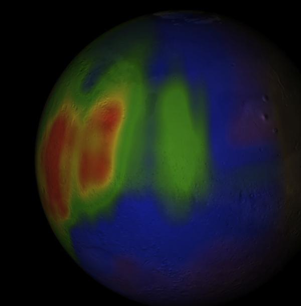  Rozkład metanu na Marsie. Źródło: NASA 