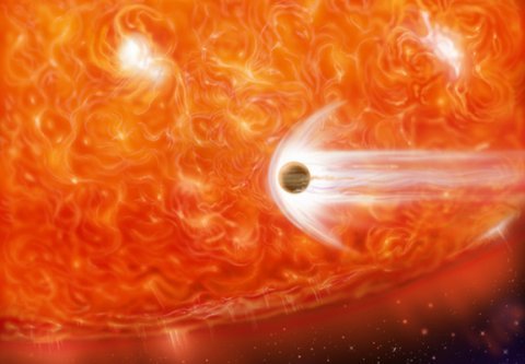 Na ilustracji: Czy czerwony olbrzym pochłania swoje planety? Źródło: NASA