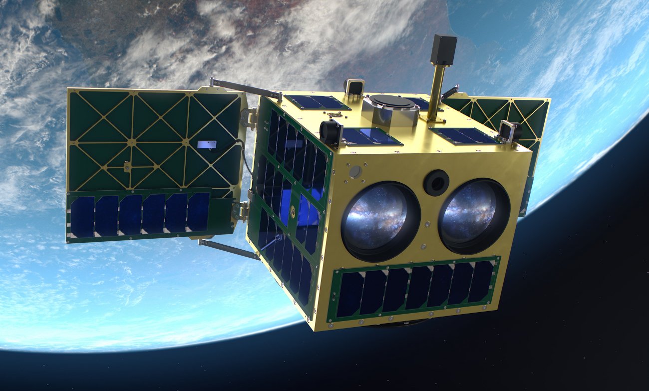 Wizualizacja satelity UVSat na orbicie. Źródło: Creotech Instruments