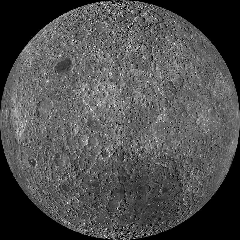 Niewidoczna z Ziemi strona Księżyca. Źródło: Lunar Reconnaissance Orbiter/NASA/GSFC/Arizona State University