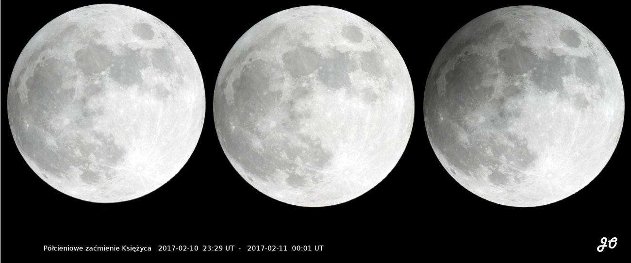 Na zdjęciu: Półcieniowe zaćmienie Księżyca w obiektywie nauczycielki fizyki Jolanty Olejniczak. Źródło: MOA