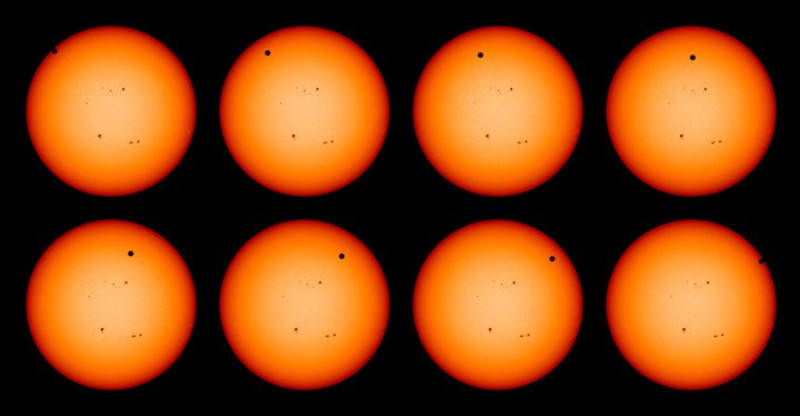 Na ilustracji: tranzyty egzoplanet, podobnie jak pokazany tutaj tranzyt Wenus na tle Słońca w dn. 5-6 czerwca 2012 r., pozwalają na badania plam na powierzchni odległych gwiazd takich jak np. Kepler-411. Źródło: NASA/Solar Dynamics Observatory
