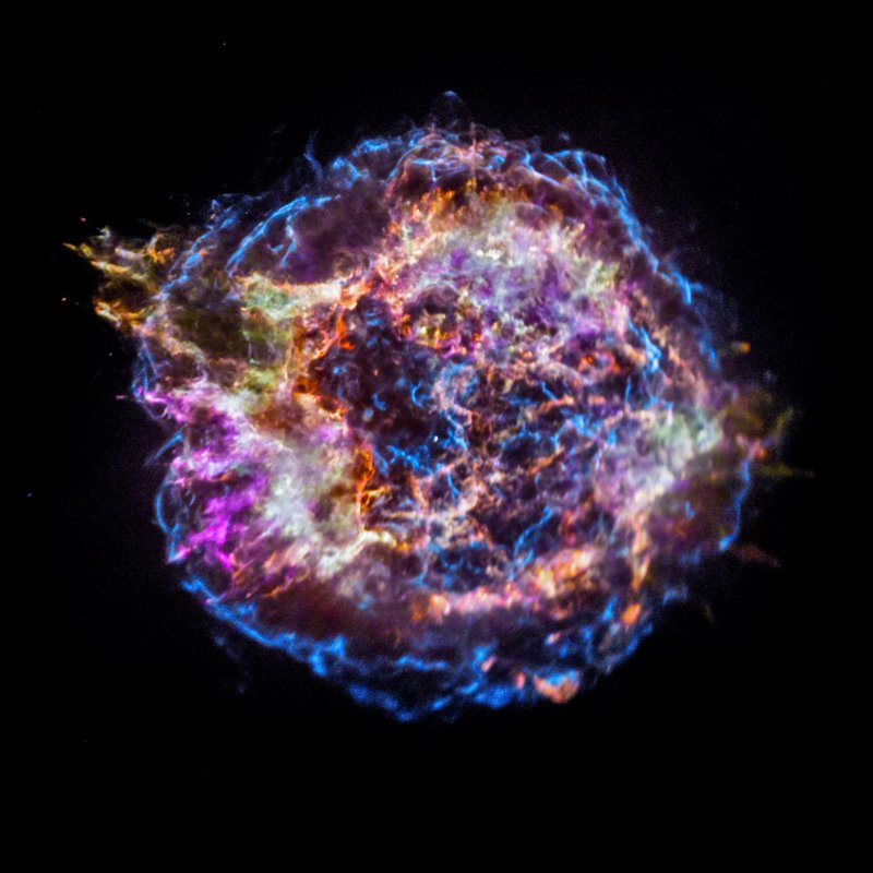 Pozostałość po supernowej Kasjopea A. Źródło: NASA/CXC/SAO