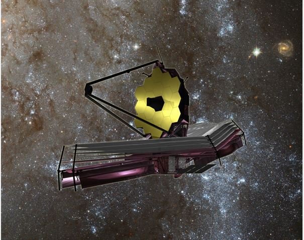 Na ilustracji:Artystyczna wizja teleskopu kosmicznego Jamesa Webba. Źródło: Airbus