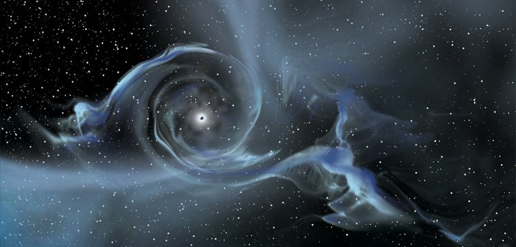 Wizja artystyczna czarnej dziury o masie gwiazdowej.