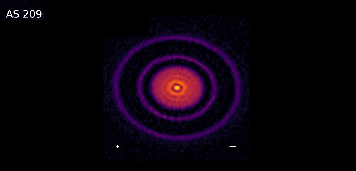 Obraz dysku protoplanetarnego AS 209.