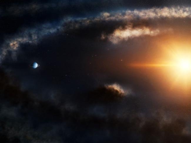 Wizja artystyczna ukazująca planetę w dysku protoplanetarnym LkCa 15.