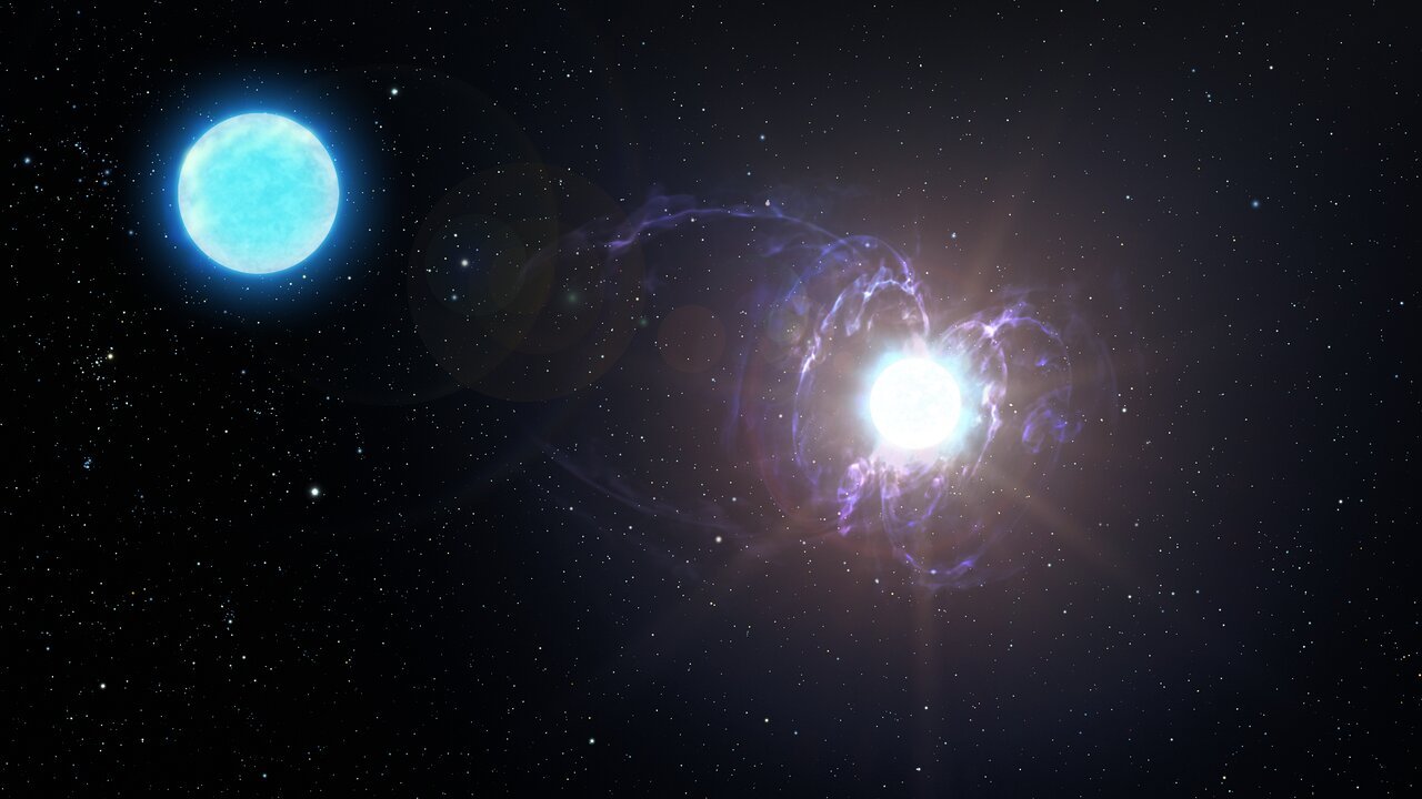 Wizja artystyczna bardzo niezwykłej gwiazdy, która może ewoluować w magnetara.