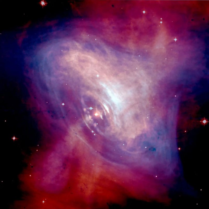 Mgławica Krab – pozostałość po wybuchu supernowej, w której centrum znajduje się pulsar.