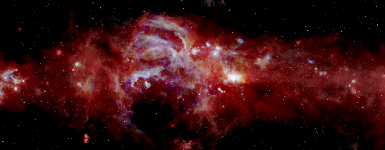 Złożony obraz w podczerwieni jądra Drogi Mlecznej