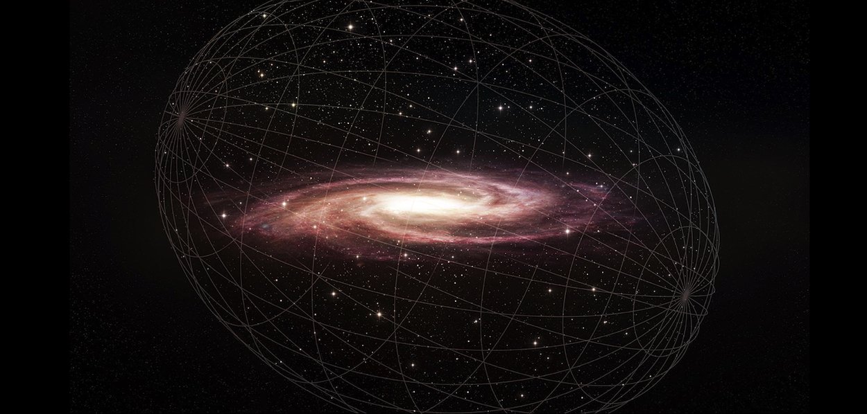 Dysk gwiazdowy Drogi Mlecznej zanurzony w rozciągniętej i przechylonej otoczce halo (Melissa Weiss / Center for Astrophysics, Harvard & Smithsonian / CC-BY NC 4.0)