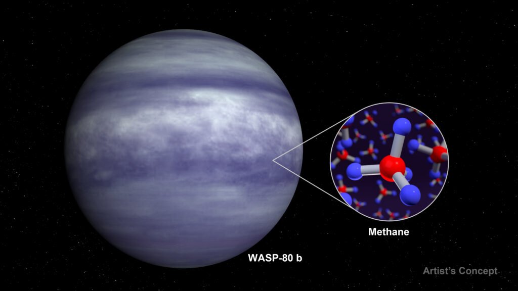 Wizja artystyczna ciepłej egzoplanety WASP-80 b.
