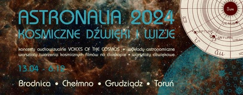Plakat projektu "ASTRONALIA 2024 – kosmiczne dźwięki i wizje"