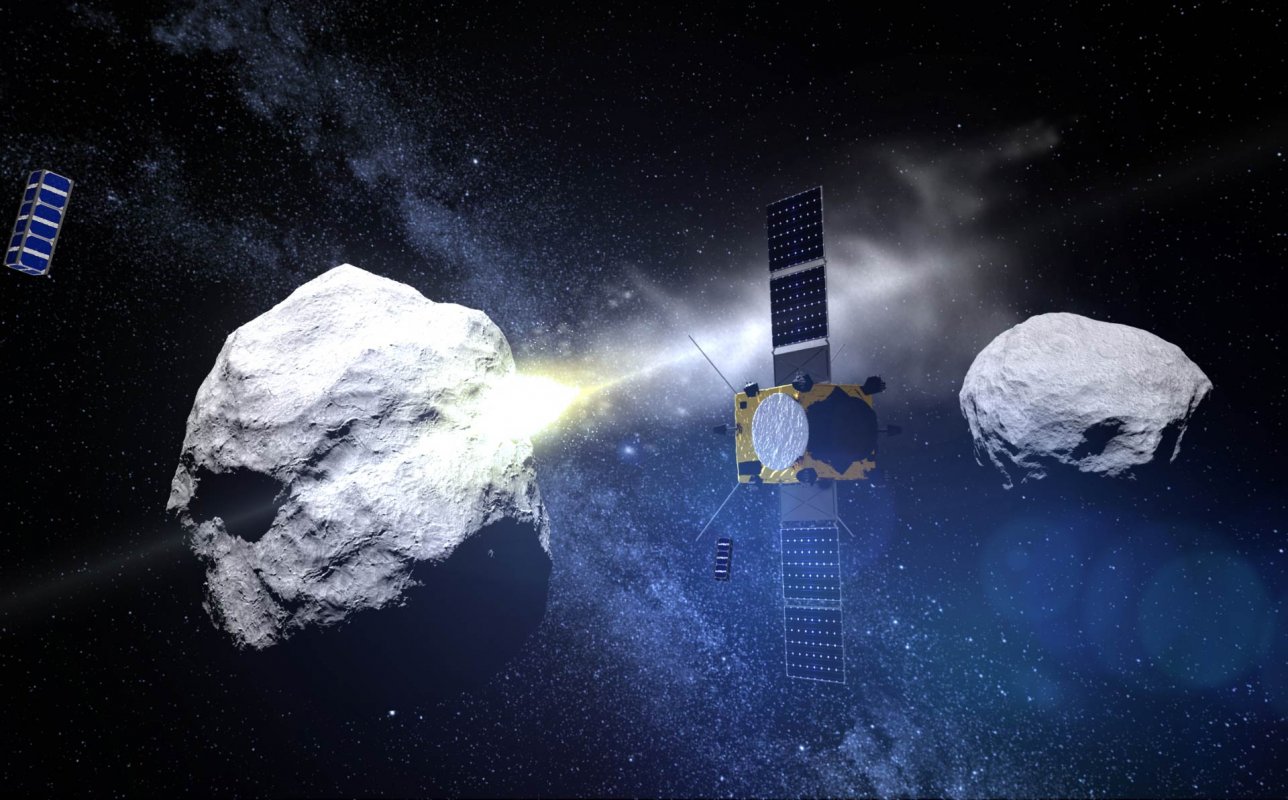 Sonda AIM obserwuje zderzenie sondy DART z planetoidą