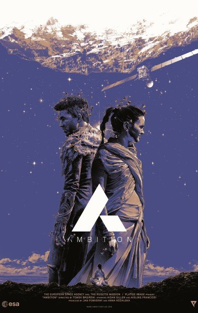 Plakat filmu Ambition promującego misję Rosetta