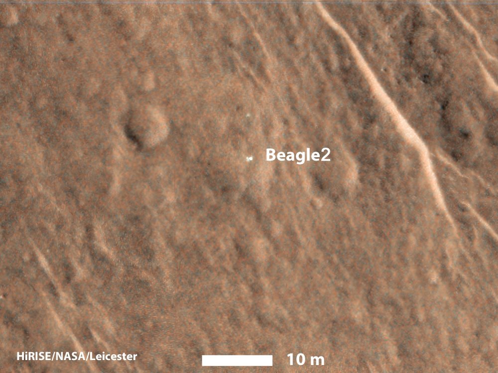 Beagle 2 na zdjęciu z sondy Mars Reconnaissance Orbiter