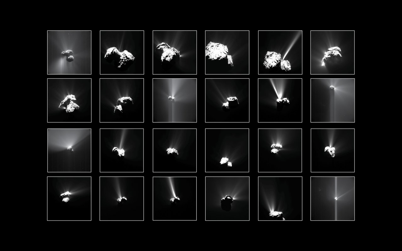 Wybuchy na komecie 67P/Churyumov–Gerasimenko - składanka zdjęć