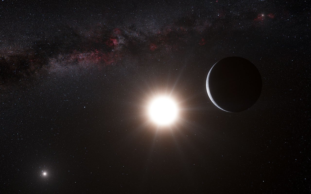 Artystyczna wizja planety wokół Alfa Centauri B