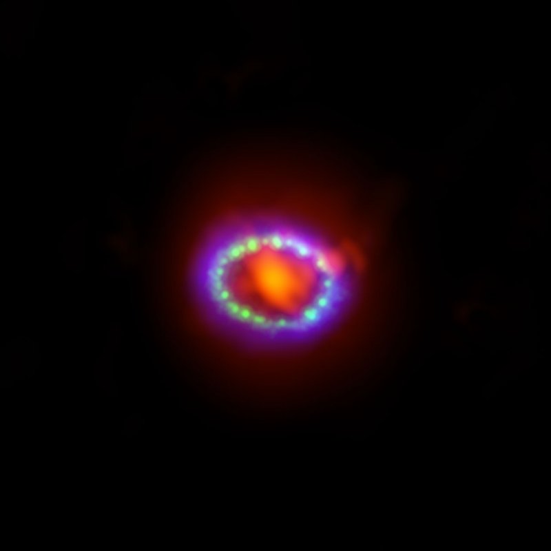 Pozostałość po supernowej SN 1987A - obserwacje ALMA