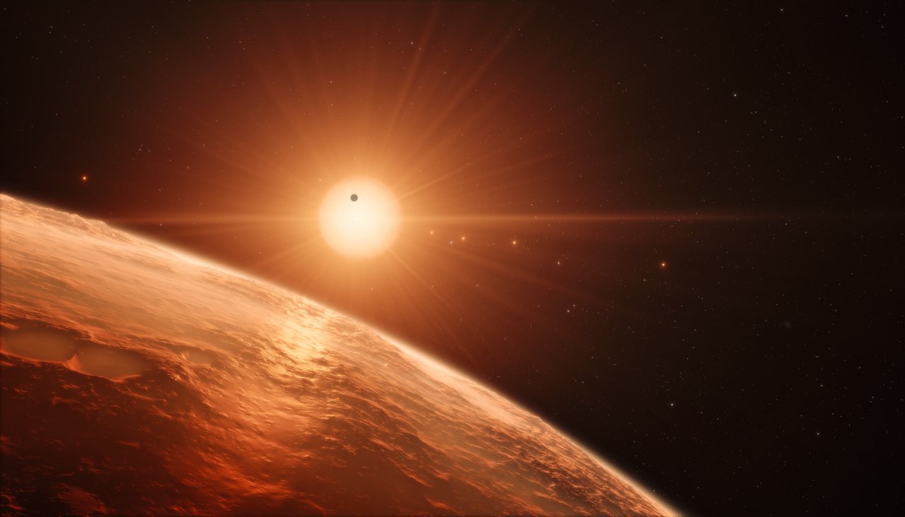 Jedna z planet w układzie TRAPPIST-1 w wizji artysty