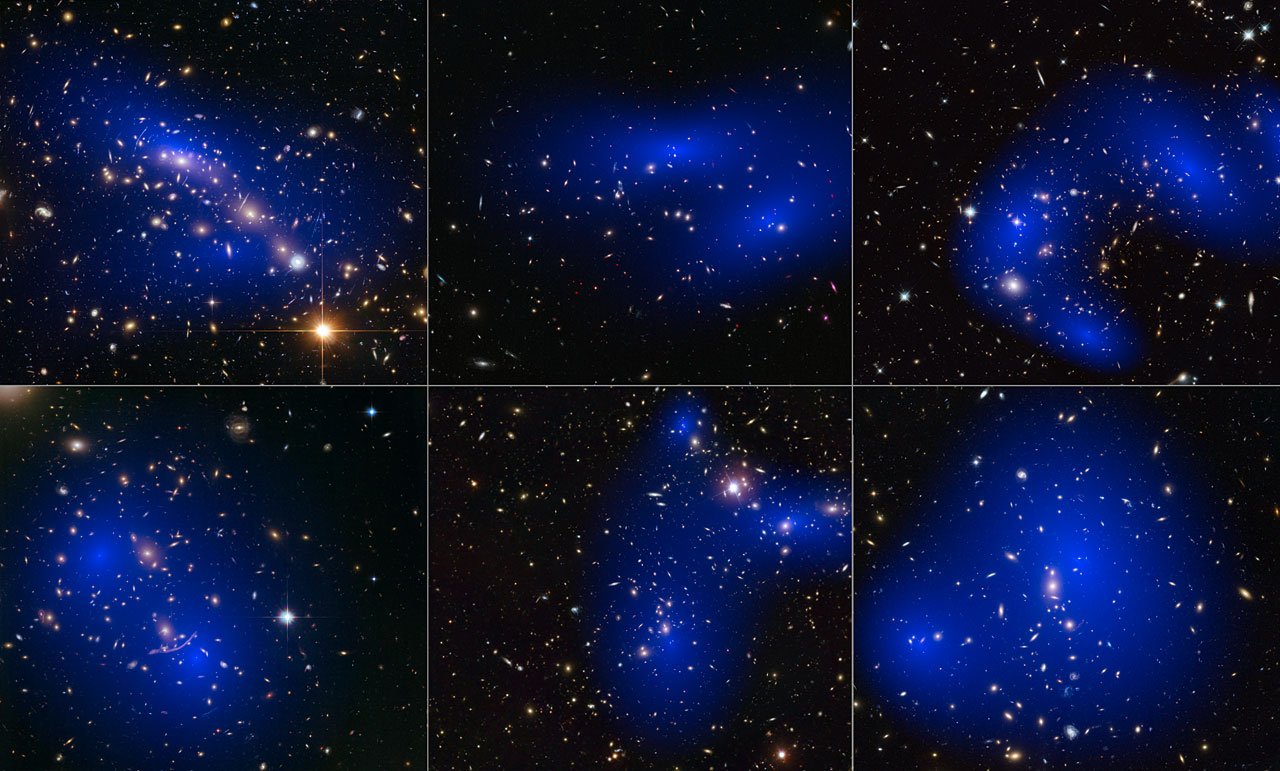 Zderzenia gromad galaktyk i mapy rozmieszczenia ciemnej materii