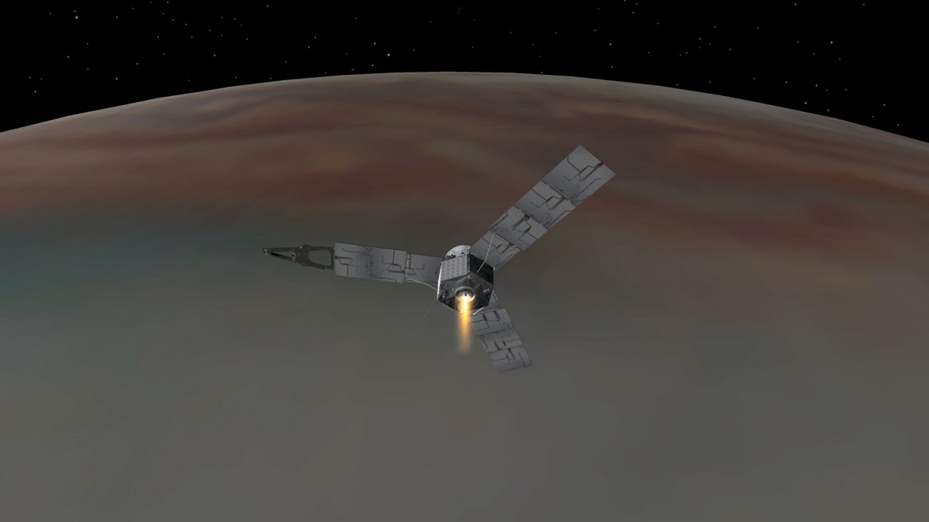 Sonda Juno na orbicie wokół Jowisza - wizja artystyczna