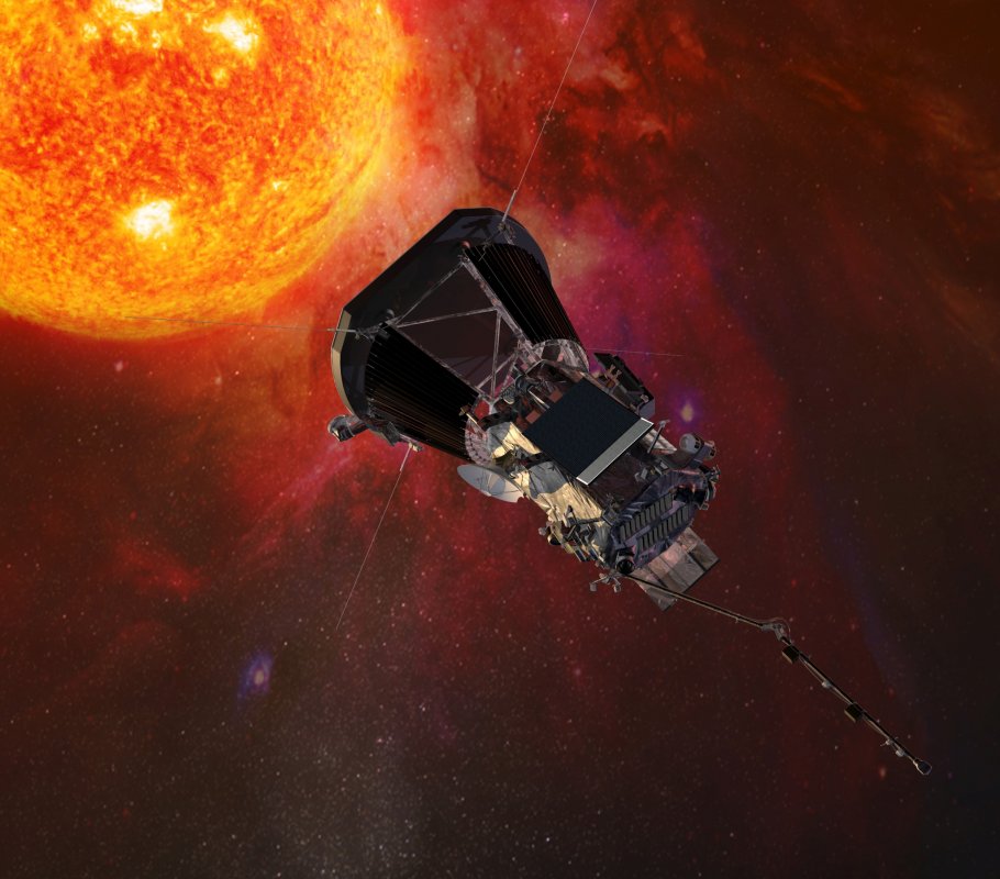 Parker Solar Probe - artystyczna wizja sondy badającej koronę słoneczną