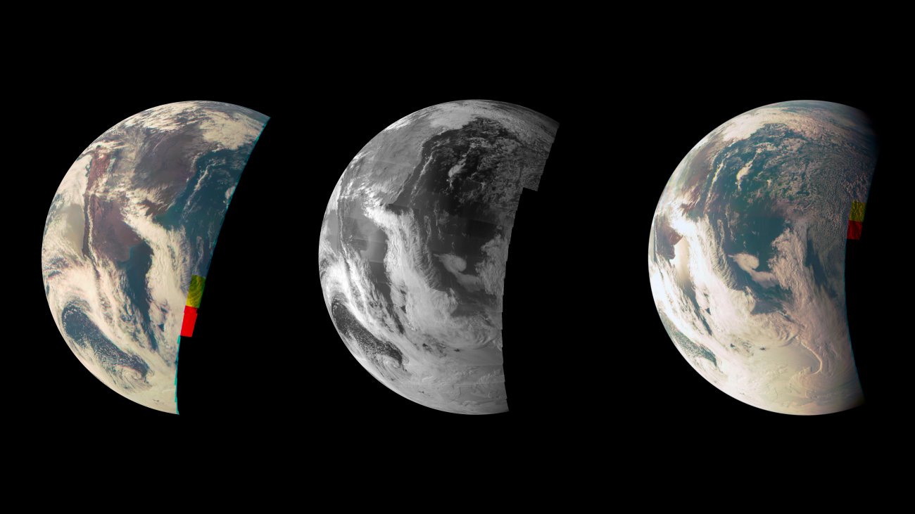 Zdjęcia Ziemi wykonane za pomocą JunoCam w 2013 roku