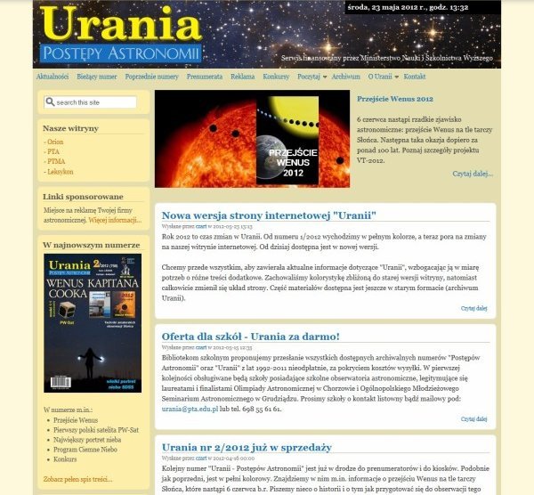 Witryna internetowa Uranii