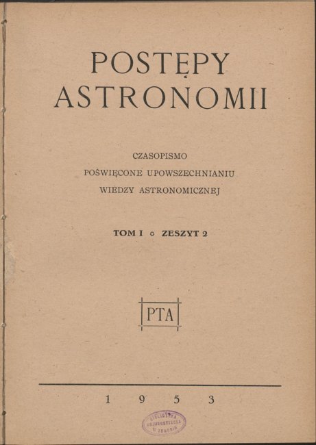 Postępy Astronomii nr 2/1953