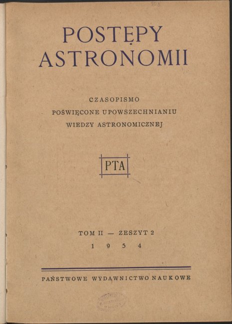 Postępy Astronomii nr 2/1954