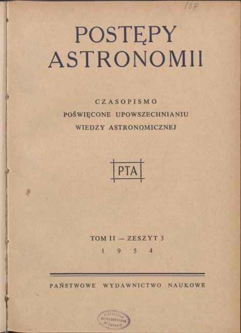 Postępy Astronomii nr 3/1954