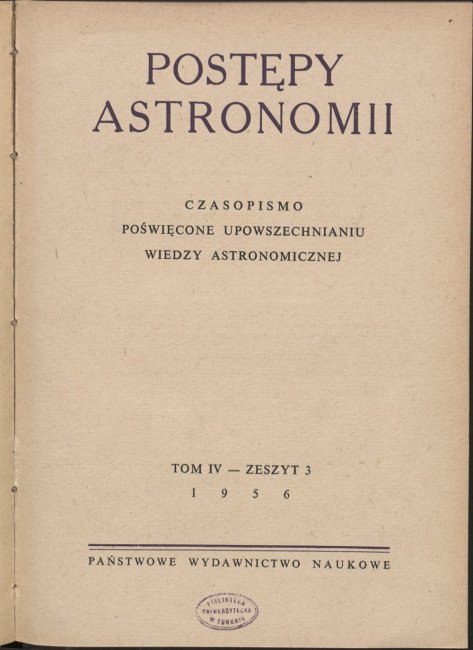 Postępy Astronomii nr 3/1956