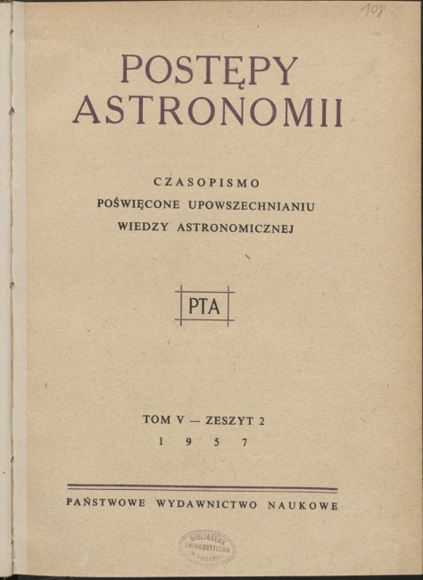 Postępy Astronomii nr 2/1957