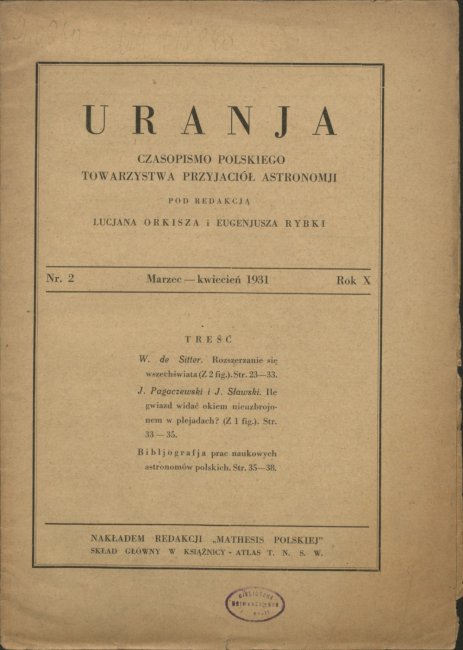 Urania nr 2/1931 (Uranja nr 2/1931)