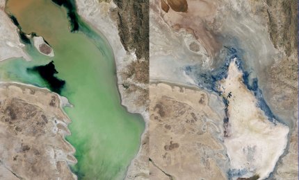 Wysychające jezioro Poopó w Boliwii