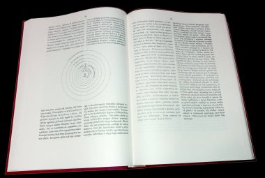 De revolutionibus (O obrotach) - przykładowa strona reprintu z tłumaczeniem