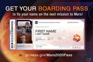 Bilet na misję Mars 2020.